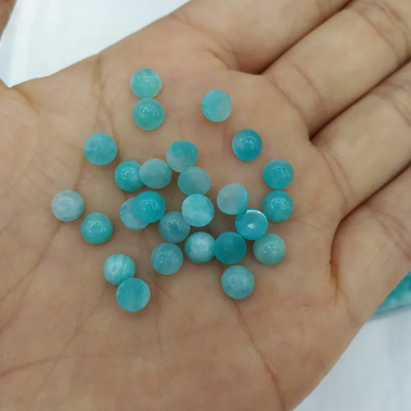 

Wholesale 5mm natural Amazonite stone beads fashion round CAB CABOCHON for jewelry Accessories 30pcs/lot free shipping