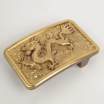 

2018 New High Quality 3D Chinese Dragon Solid Brass Men Belt Buckle With 8*5cm Metal Cowboy Antiqued Belt Head For 4cm Wide Belt