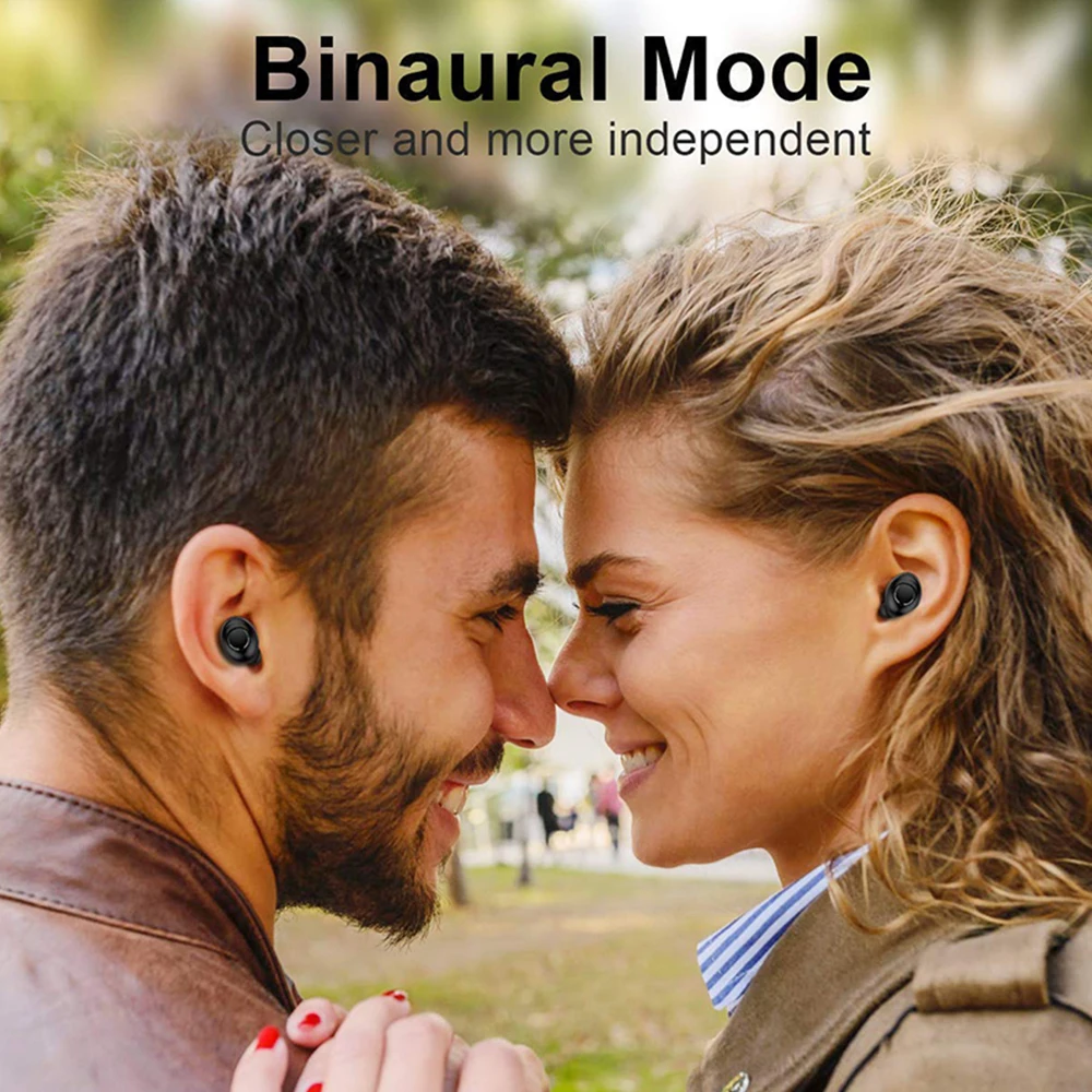 Truly TWS Wireless Bluetooth 5.0 Headphone With Mic Stereo Music Sports Earphones Smart Connection Headset With Charging Box