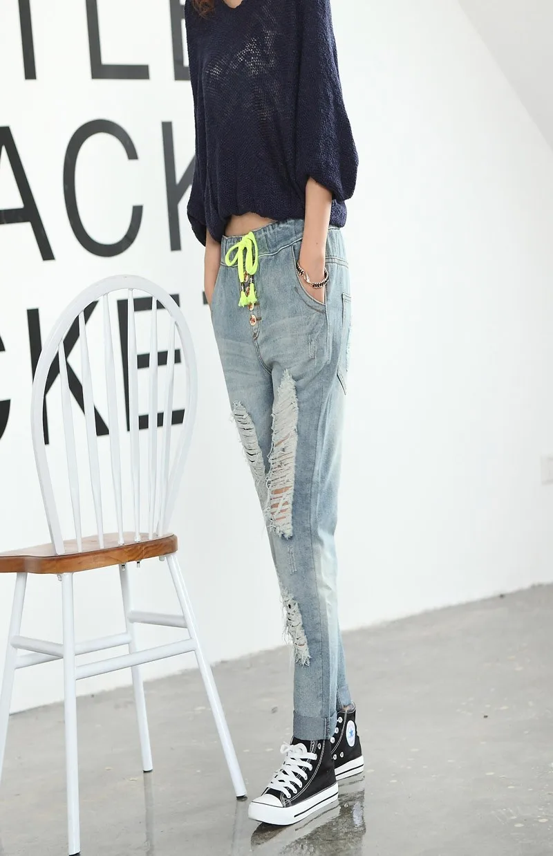 Новые модные брендовые джинсы с дырками Женские винтажные рваные джинсы-скинни трусы для женщин