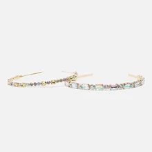 Dvacaman ZA жесткие Bejeweled повязки на голову для девочек красочные Кристальные бусины повязка на голову для женщин Свадебная вечеринка Аксессуары для волос