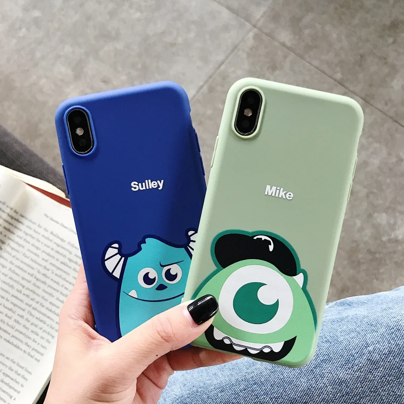 

Anime Monsters Case for iPhone 11 Pro Max X XR XS Max 6 6S 7 8 Plus 5 5S SE Cartoon Sulley Mike Cute Matte Soft Cover Coque