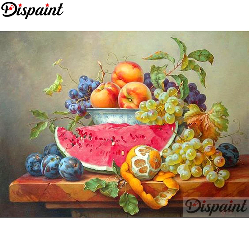 

Dispaint Full Square/Round Drill 5D DIY Diamond Painting "Watermelon grape" Embroidery Cross Stitch 3D Home Decor A10692