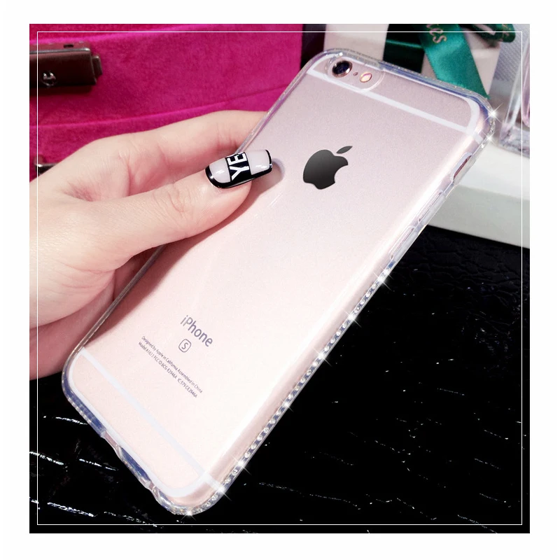 Hsmeilleur-Glitter-Rhinestones-Case-For-iPhone-X-10-8-7-6-S-6s-Plus-5-5s-se-Crystal-Soft-TPU-Bumper-Cover-Coque-Capa-de-Celular (13)