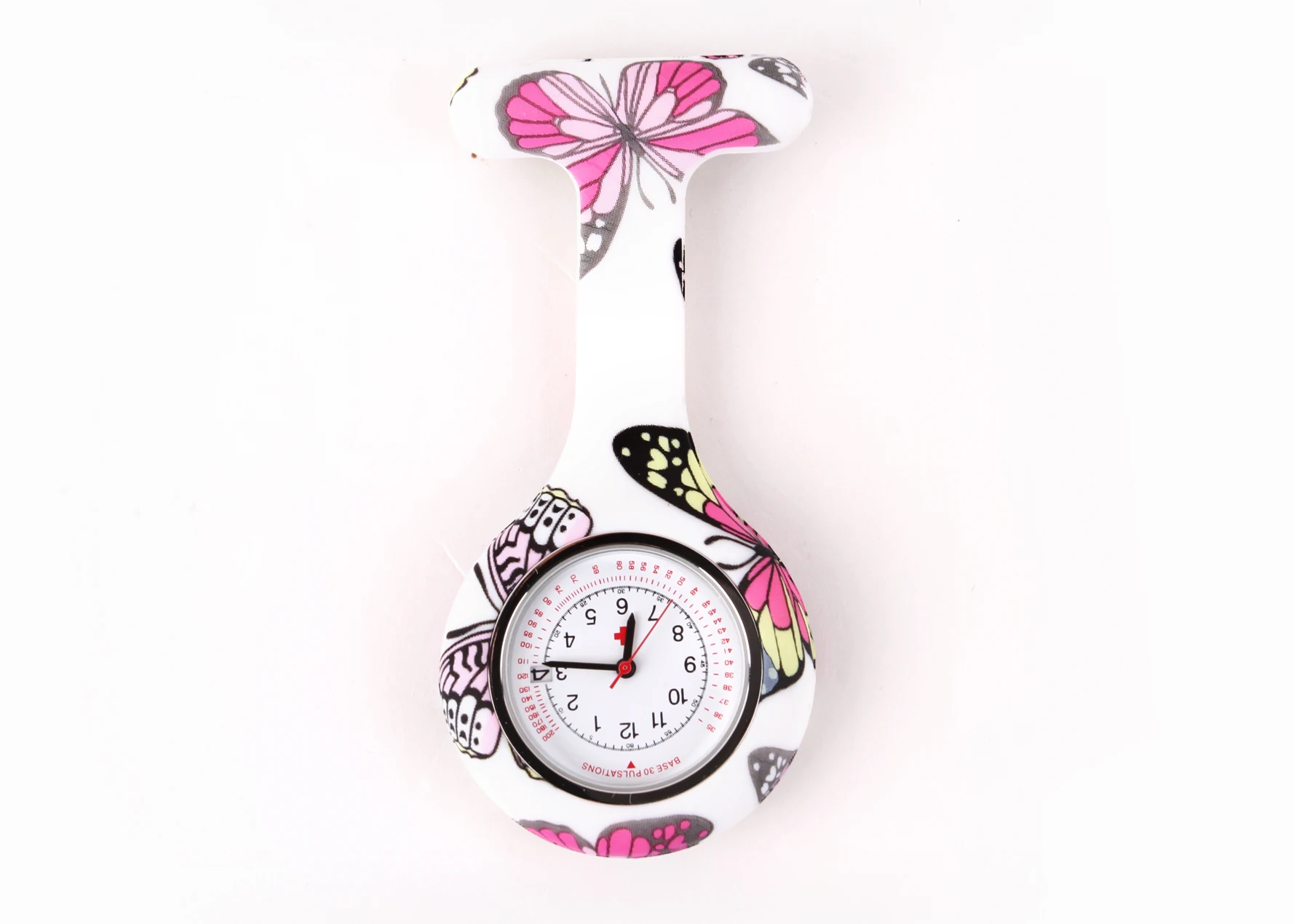 Силиконовые часы для медсестры с календарем и датой, карманные часы с брелоком, подарок для доктора медсестры, японские часы для медсестры в клинике ALK VISION - Цвет: 29 white  butterfly