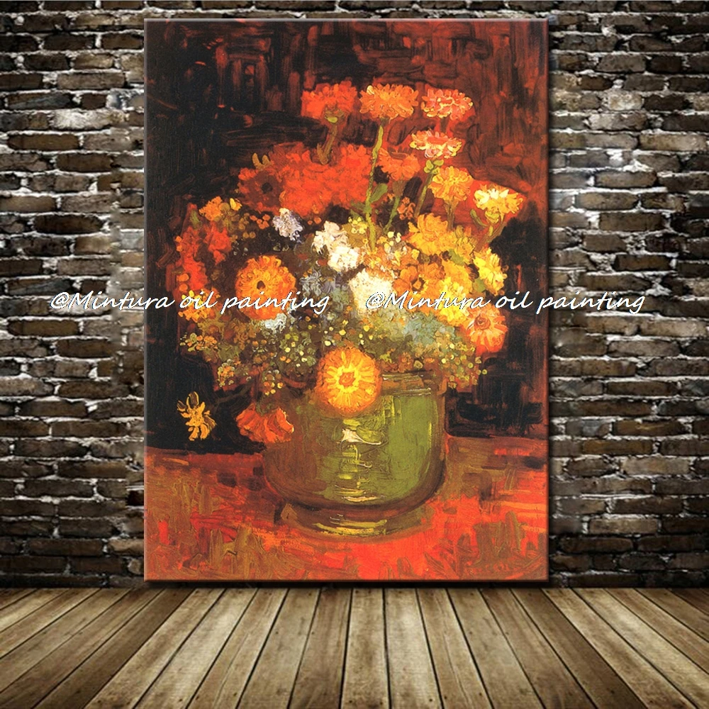 Zinnia Of Vincent van Gogh 100% ручная работа H.Q Репродукция картина маслом на холсте Настенная