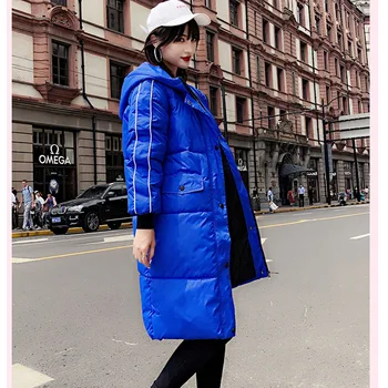 

2020 New Fashion Long Womens Down Cotton Parkas Jackets Thicken Cotton Filling Winter Jacket Women Slim Doudoune Femme Longue