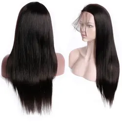 Smoora 10-26 "130% плотности бразильский парик человеческих волос с волосами младенца Реми натуральный черный прямой парик для Для женщин