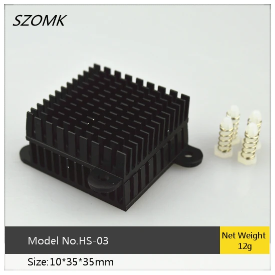 

20 pcs, aluminum heatsink for pcb board 10*35*35mm diy electronic case, electronic heat sink, computer heatsink
