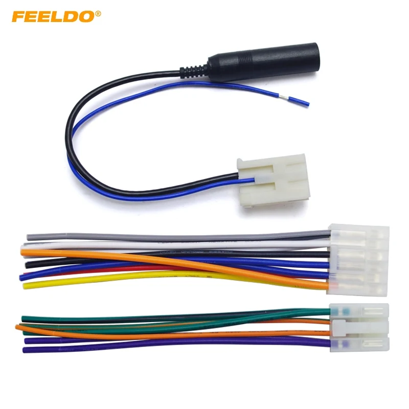 FEELDO Car Audio Stereo Wiring Harness Plug With Antenna ... toyota car stereo wiring harness adapter 