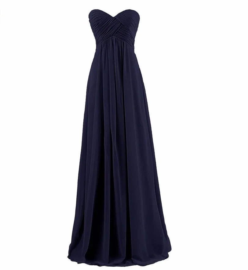 Elegant Chiffon Pleat Long Bridesmaid Dress