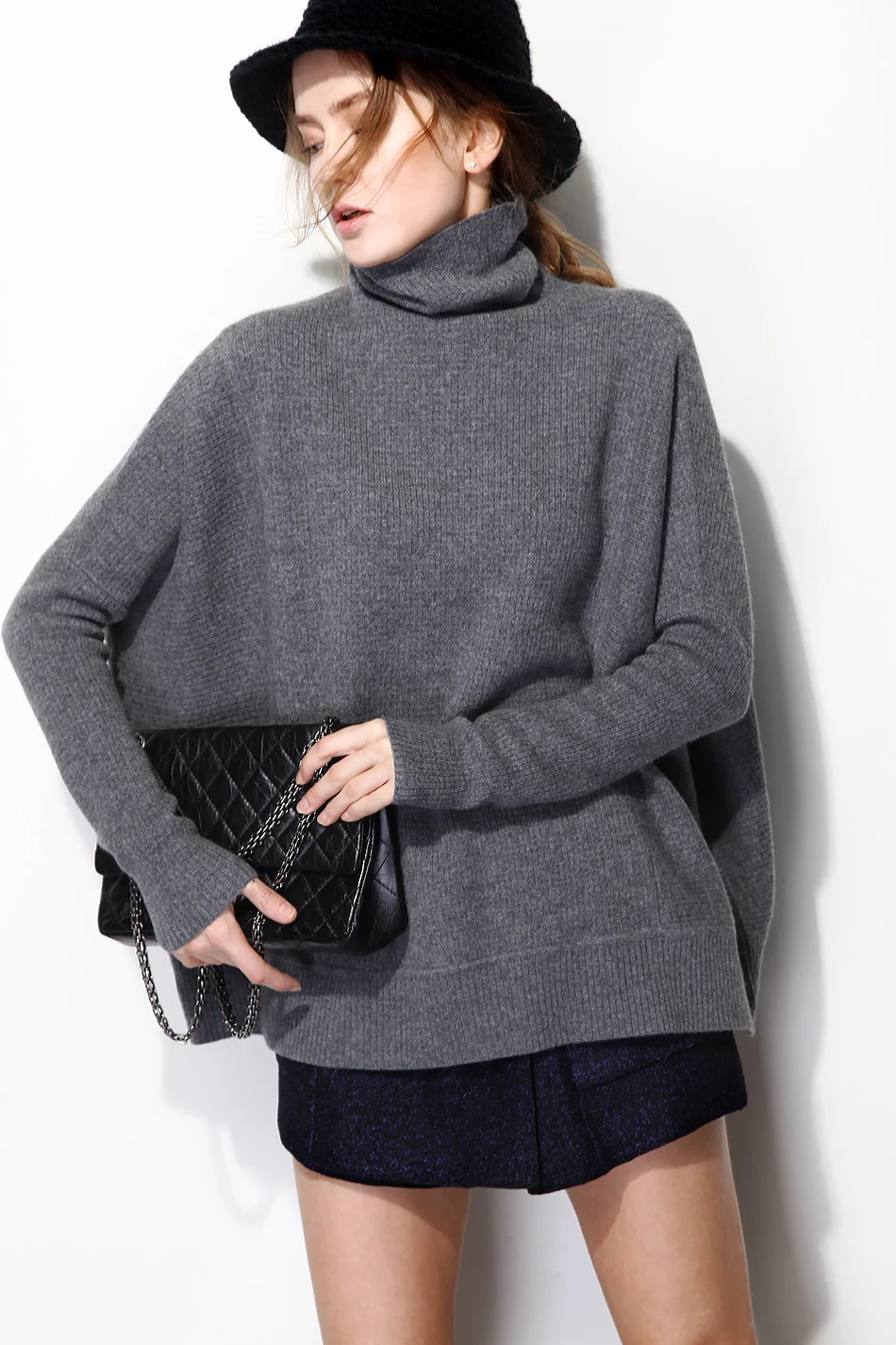 LHZSYY кашемировый свитер осень зима женский свитер большой размер сплошной цвет свободный шерстяной вязаный пуловер теплая женская блузка Толстая