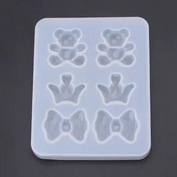

Silicone Mold Mirror Bear Butterfly Crown DIY Jewelry Making Tool Epoxy Resin Molds Handmade Cake Decoration Pendant Fondant