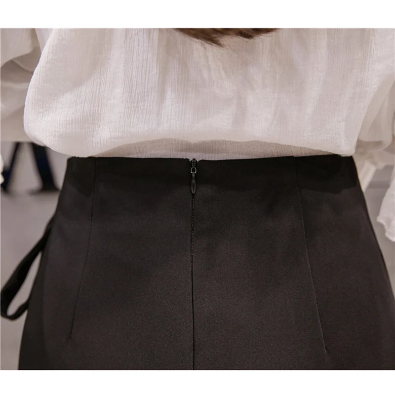 New Fashion Midi Skirts Womens Spring High Waist Lace up Skirt Harajuku Elegant Plus Size Ladies Skirts jupe femme faldas
