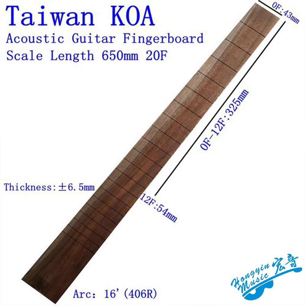 

Tiger Pattern Acacia Wood For Acoustic Guitar Standard 650mm Chord Length Semi-finished Fingerboard Handmade 3A Grade KOA Wood