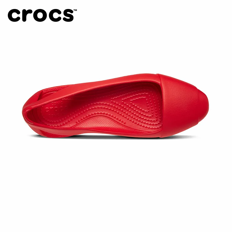 CROCS Spring Summer Women Outdoor Sandals Slip on Wild Flat Shoes for Female Round Toe crocs-shoes Women Black Red