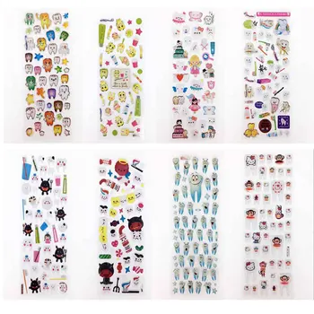 

Dental Cute molar shaped cartoon teeth tooth fairy puffy plastic sticker for Dental gift kids scrapbook