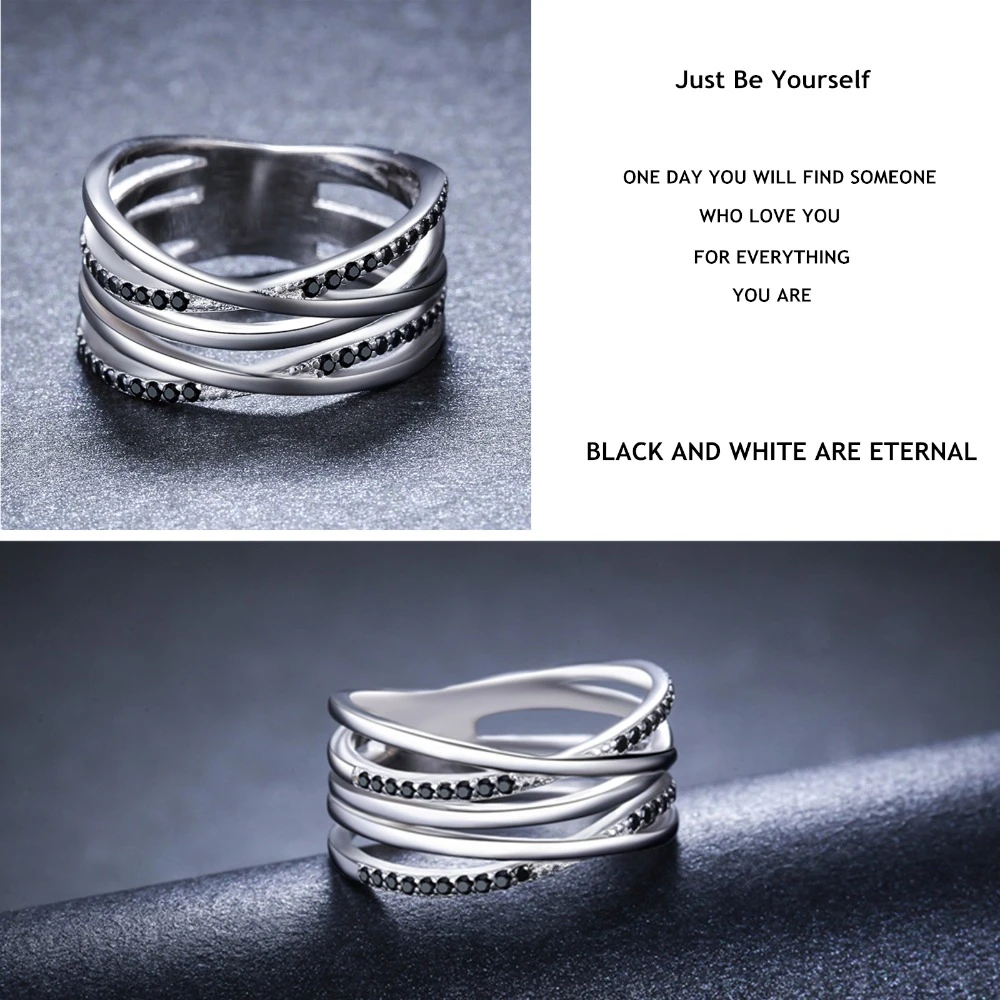 Новинка, простое 925 пробы Серебряное ювелирное изделие для помолвки, черная шпинель, круглое обручальное кольцо для женщин, Anillos Mujer G063