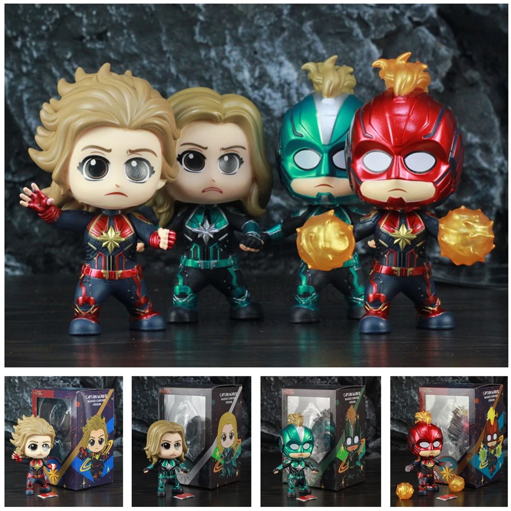 

NEW Captain Marvel StarForce & Red Suit Cute Movie 10cm Action Figure Avengers Endgame KOs HT Cosbaby Hot Toys Legends Doll Toys