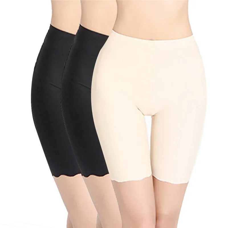 

WENYUJH Sexy Women Soft Seamless Solid Pants Under Skirt Short Soft Comfortable Ice Silk Breathable Short Tight For Girl