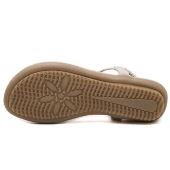 BEYARNE-صندل مسطح على الطراز البوهيمي للنساء ، حذاء كاجوال بنمط شبشب زهري ، مثالي للشاطئ ، مقاس 35-41 6