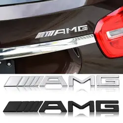 1 шт автомобилей Стикеры металл черный/серебристый-Для AMG логотип для Mercedes Benz AMG W202 W210 C260 знак Автомобильная эмблема логотип автомобильные