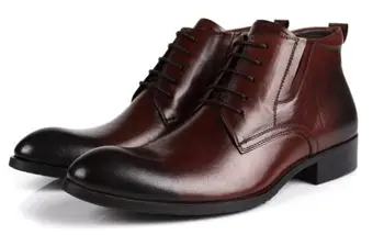 

Martin boots dress shoes men lace up high top casual shoes genuine leather smart casual formal chunky med heel ankle boots