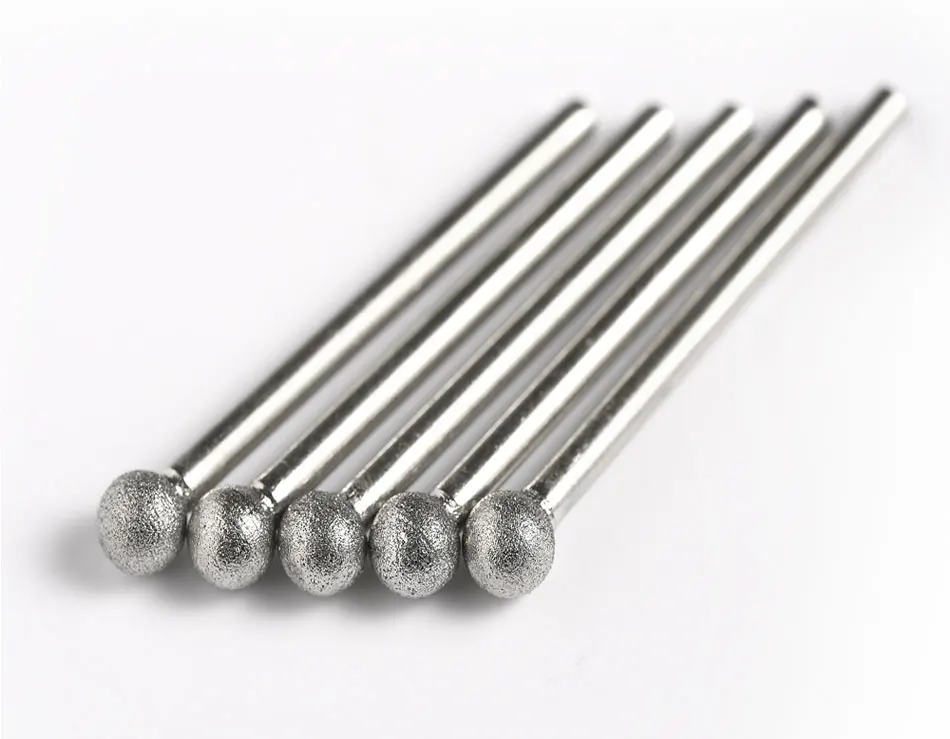 Хвостовик 3 мм мелкозернистый шар в форме бриллианта шлифовальные заусенцы абразивные иглы полировальные биты для шлифовальной машины/dremel/вращающиеся инструменты