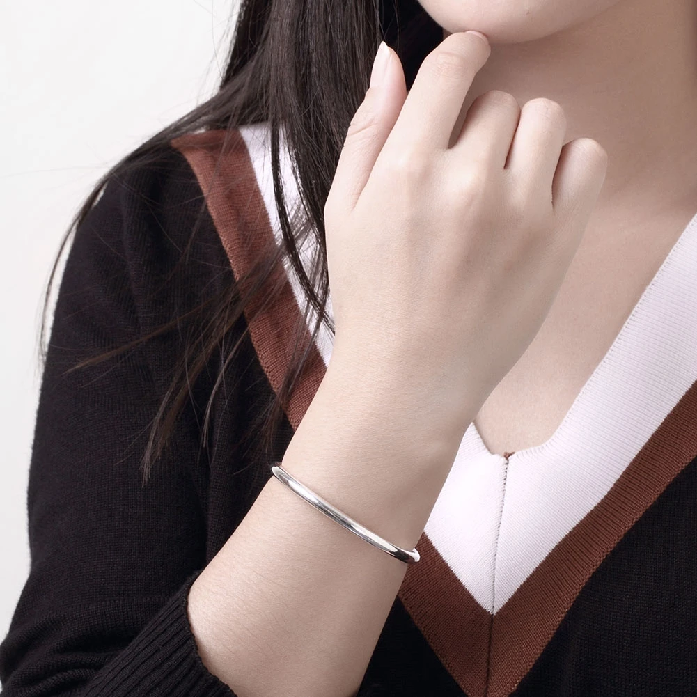 Top Quality Wholesale Silver Plated Bangle,Wedding Jewelry Accessories,Men Lacoste Fashion Round Shape Silver Bracelet