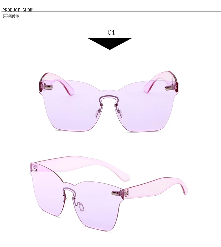 Женские Модные солнцезащитные очки больших размеров,, модные брендовые дизайнерские желтые, красные, розовые, зеленые, фиолетовые, без оправы, большие солнцезащитные очки oculos