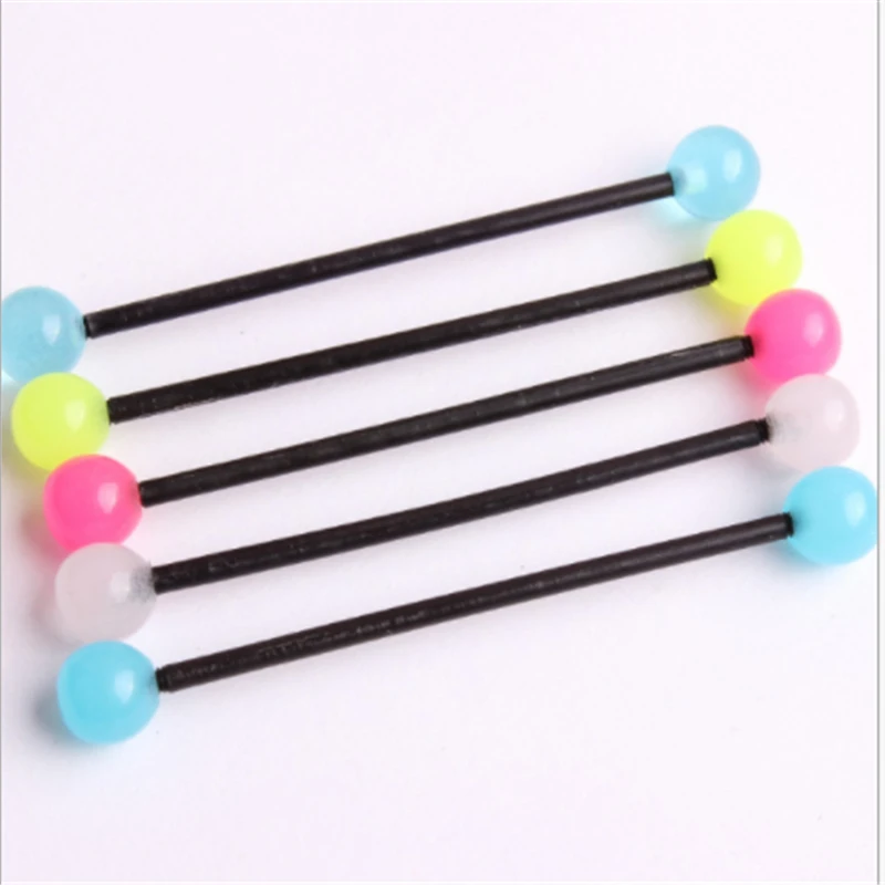 

New Arrival Luminous Acrylic Ear Bone Nail Piercing Open Ring Women Earring Body Piercing Ear expander Nipple Lip Stud Jewelry