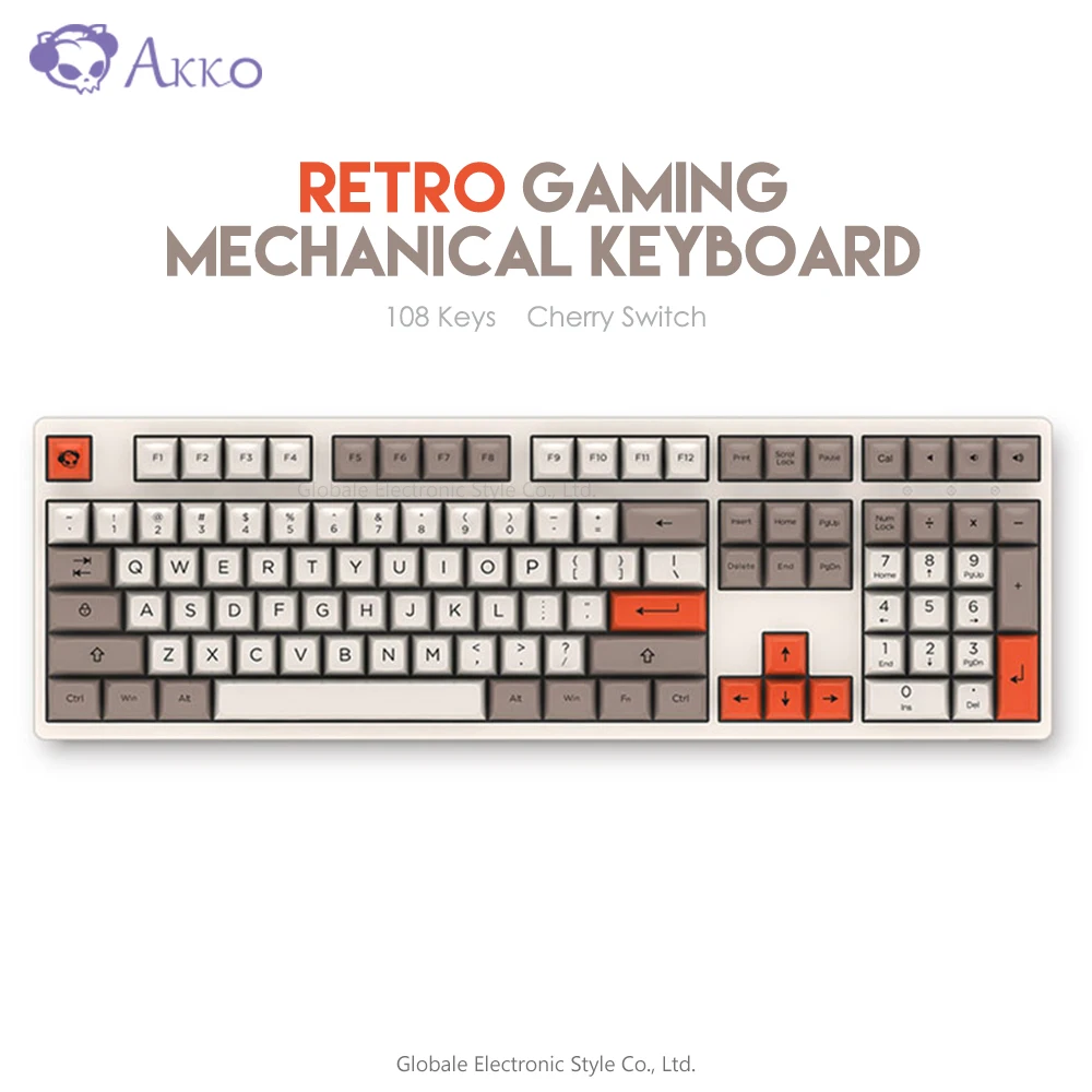 

Original AKKO 3108 V2 Retro Gaming Mechanical Keyboard SA Ball Cap 108 Key Cherry Switch USB Type - C Wired Computer Mouse Gamer