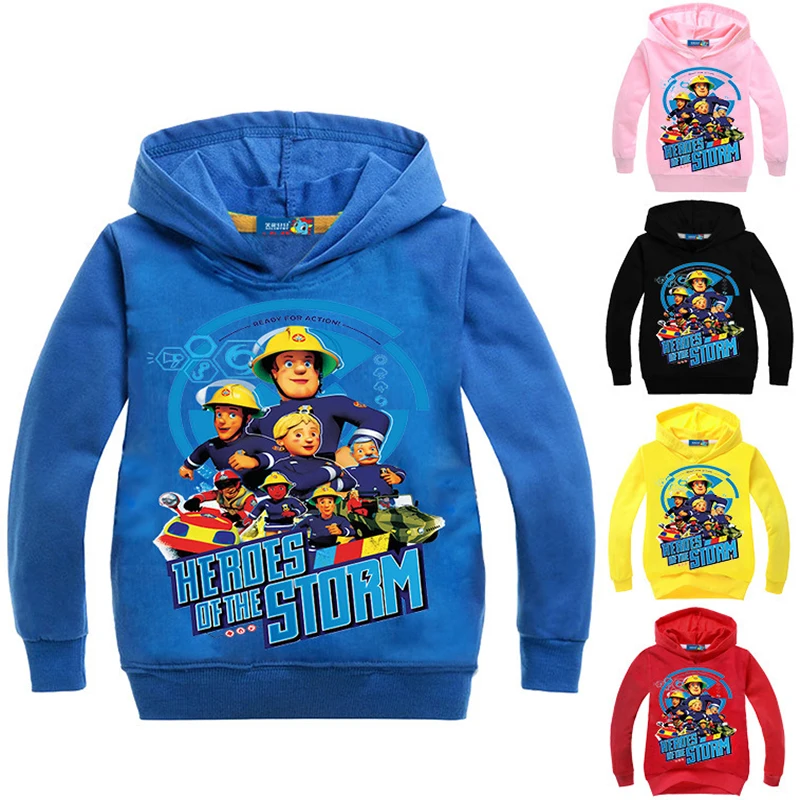Новинка 2019 года, повседневная детская одежда с героями мультфильмов «Пожарный Сэм», свитер с капюшоном, одежда для ролевых игр, куртка для
