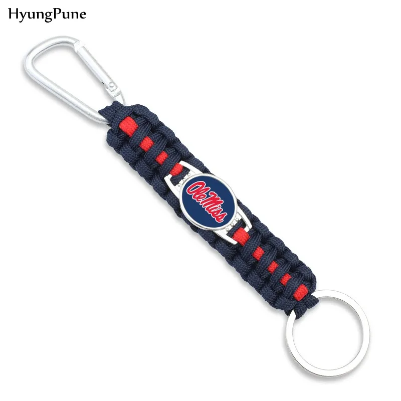 

OLE MISS REBELS College Team Paracord Keychain Personalized Fashion Custom Keychain For Men Women NP1030