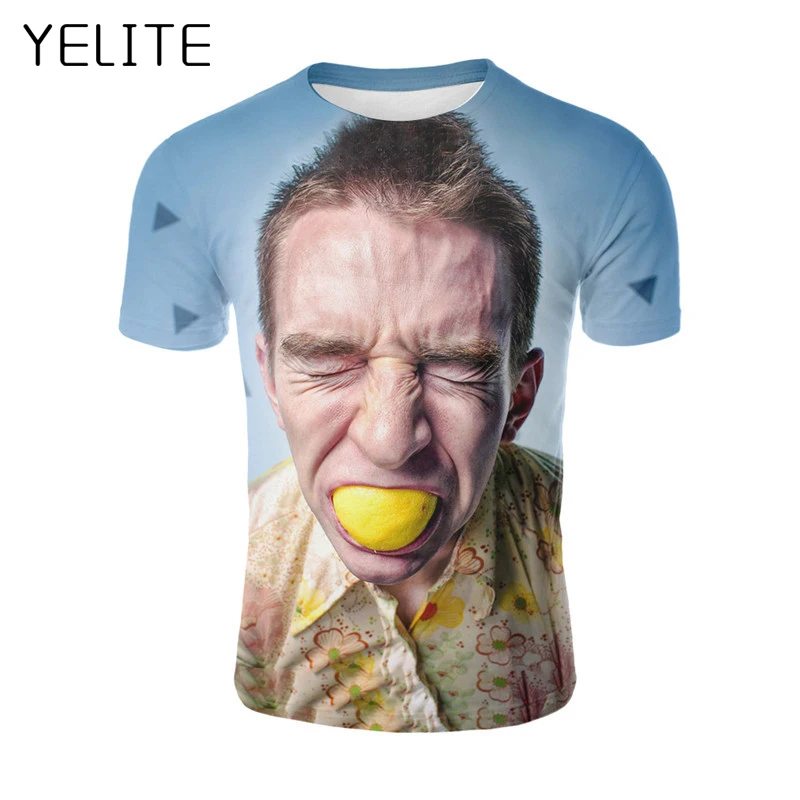 YELITE/Новинка 2019 года футболка с объемным изображением лимона для мужчин Детская
