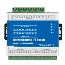 RJ45 в RS485 конвертер Modbus TCP Ethernet сетевое удаленное IO модуль 8DI+ 8DO поддерживает высокоскоростной счетчик импульсов SCADA OPC M140T