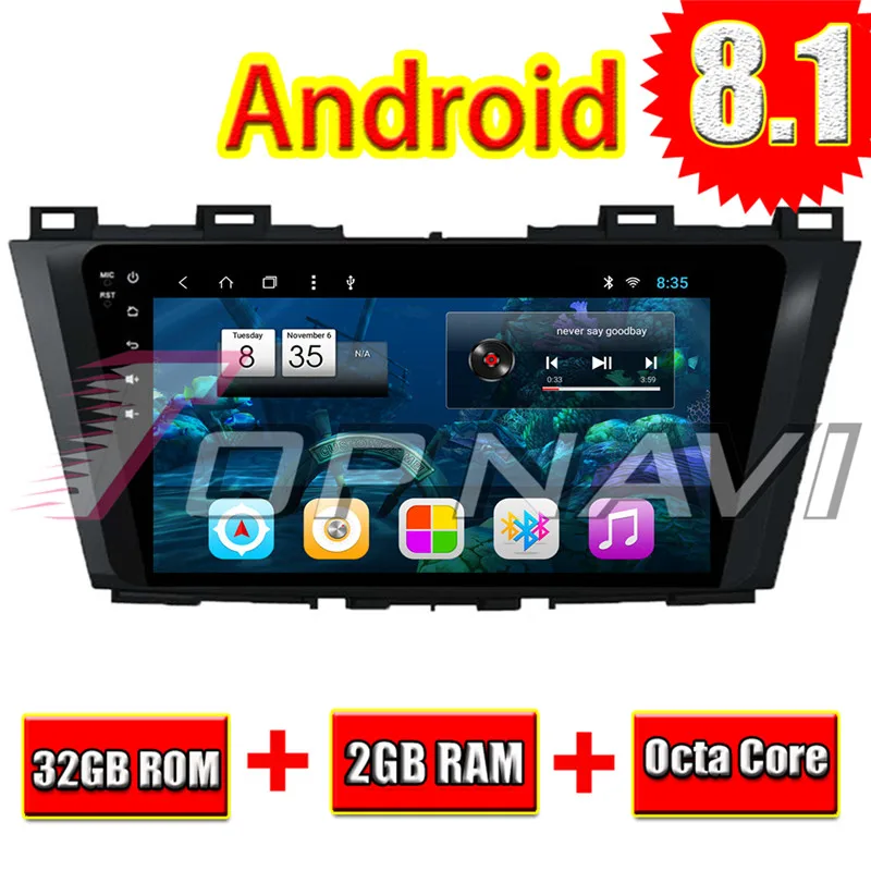

Topnavi Car Player GPS Navigation for Mazda 5 2014 9'' Android 8.1 Auto Multimedia Media Center Auto Radio No DVD Double Din MP3