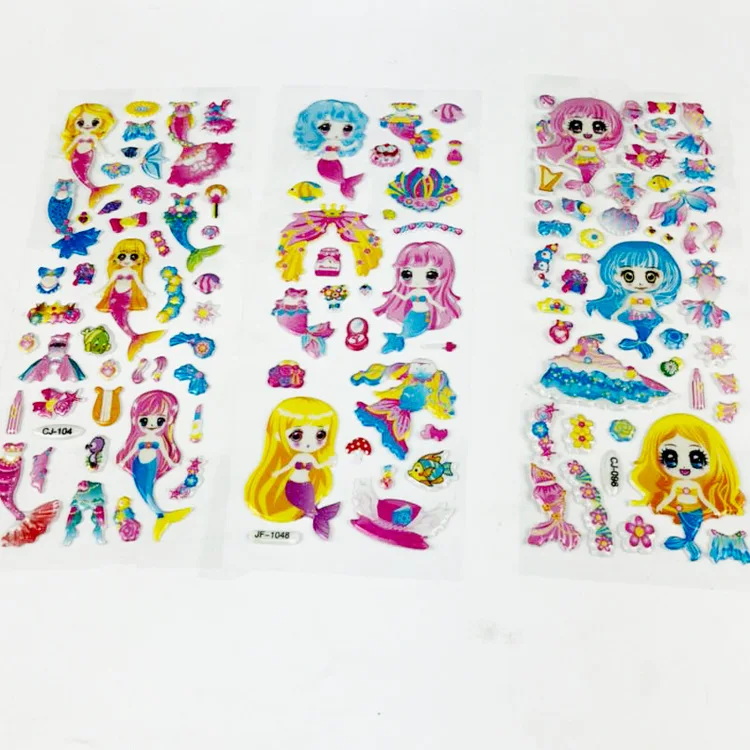 5 простыни Детские одевания наклейка с изображением русалки DIY Макияж наклейки мультфильм детские наклейки игрушечные лошадки ПВХ записки подарки для детей обувь д