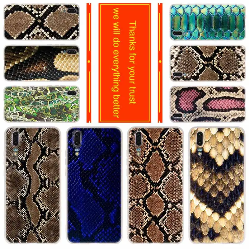 

Phone for Huawei P30 Pro P20 Lite 2019 P10 Plus P9 P8 lite 2017 P Samrt p30 Cover Case Colorful leather snake texture