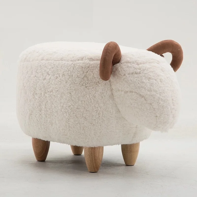 U-BEST табурет в форме овцы, оленя, животного, для гостиной, табурет для детей, пуфик для хранения - Цвет: White