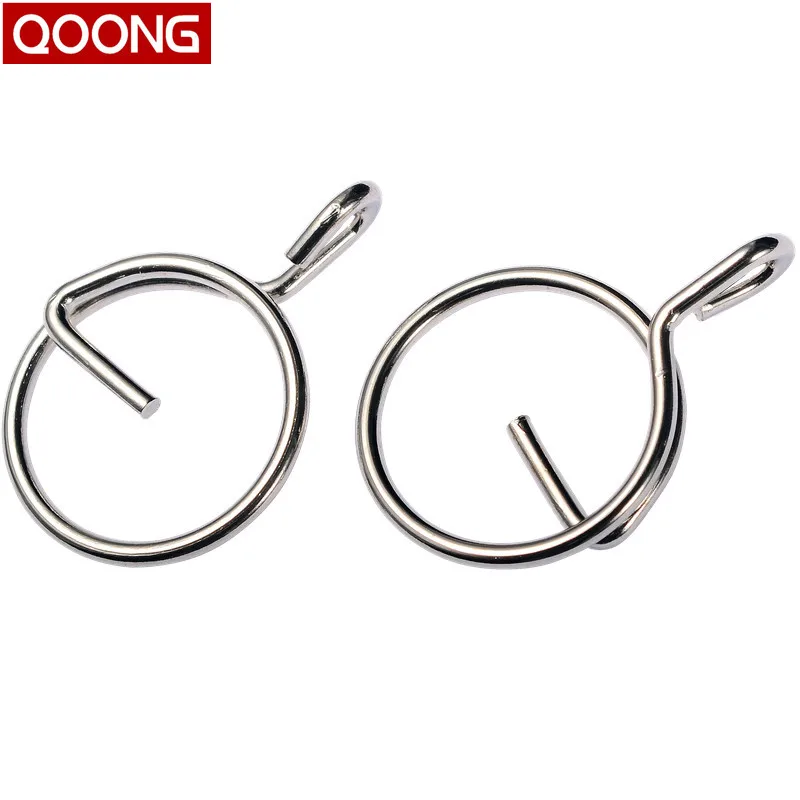 

QOONG 2018 10pcs New 304 Stainless Steel EDC Hooks Quick Release Key Ring Tools To Protect Nails Practical Key Chain Holder Q08