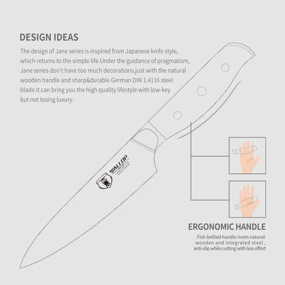 WALLOP Brand New High quality 5 inch utility knife Kitchen knifeGerman stainless steel Chef Slicing Cutter fruit cooking tool WALLOP Brand New High quality 5 inch utility knife Kitchen knifeGerman stainless steel Chef Slicing Cutter fruit cooking tool