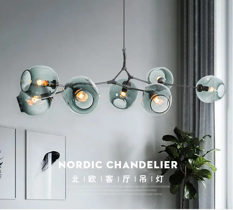 

Nordic lamps chandeliers simple modern style restaurant Light in the bedroom creative living room Internet celebrity magic bean