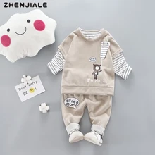 

Cartoon Boy Clothes Suit Kids Clothing Cute Cotton Normal Thickness Two-piece Crease Warm Tracksuits Spring Children 2018 A27