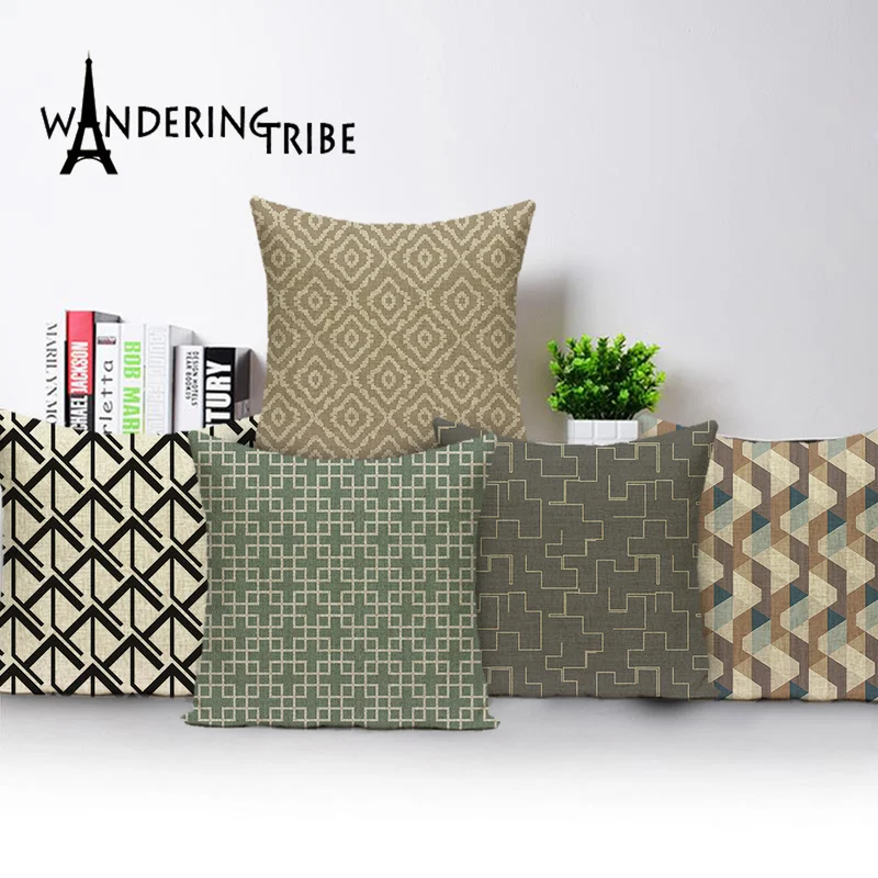 

Nordic Home Decoration Throw Pillow Covers Farmhouse Decor Polka Dot Cushion Cover Linen Colourful Geometric Pillow Case