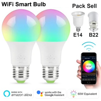 

4.5W/6.5W/10W RGBW Led Light WIFI Bulb Smart Lighting Color Change Dimmable AC85-265V Compatible with Alexa Google Home