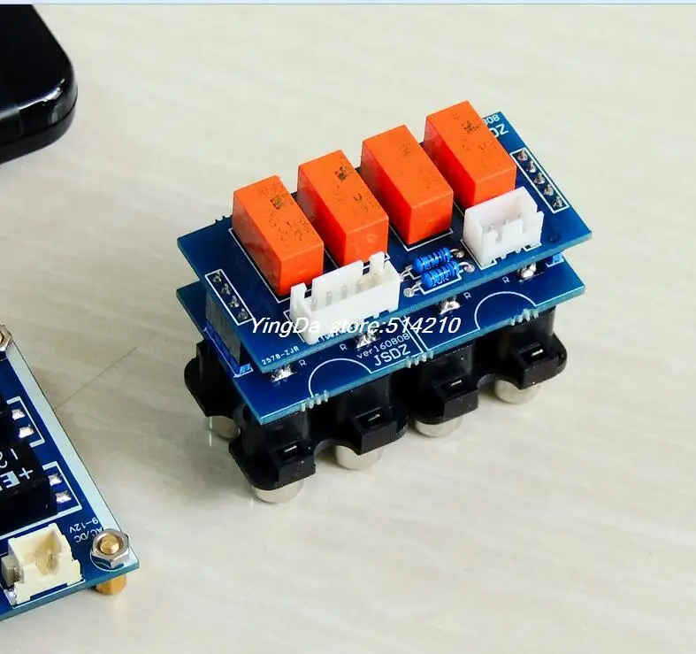Remote Volume Audio input choose Motor pot preamp board Motor volume board + power supply control board + audio switch board