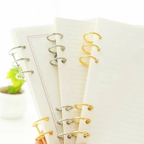 Gold Silver Practical Notebook Loose Leaf Binder 3-ring Loose-leaf Iron Split Hinged Rings Scrapbooking Album Calendar | Инструменты