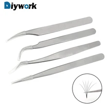 DIYWORK материал устойчив к кислотным прямой острым нержавеющая сталь tweezers износостойкие анти-статические Высокая точность изогнутая головка пинцет