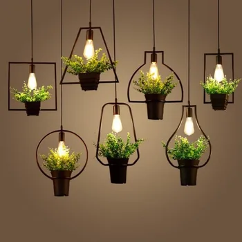 

1pcs Plant pendant lamp E27 hanging lamp light iron pendant lights lamp decor